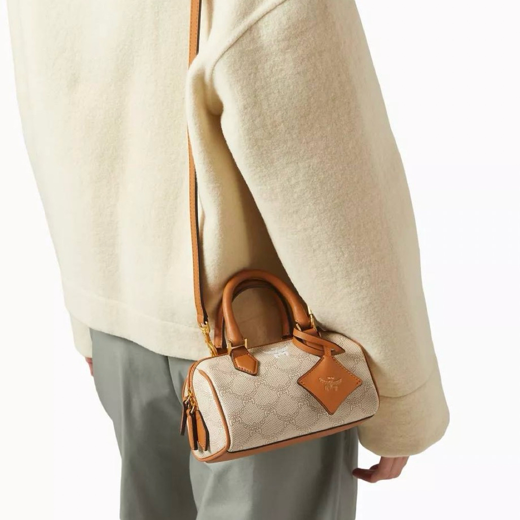 MCM Ella Mini Boston Crossbody Bag in Lauretos