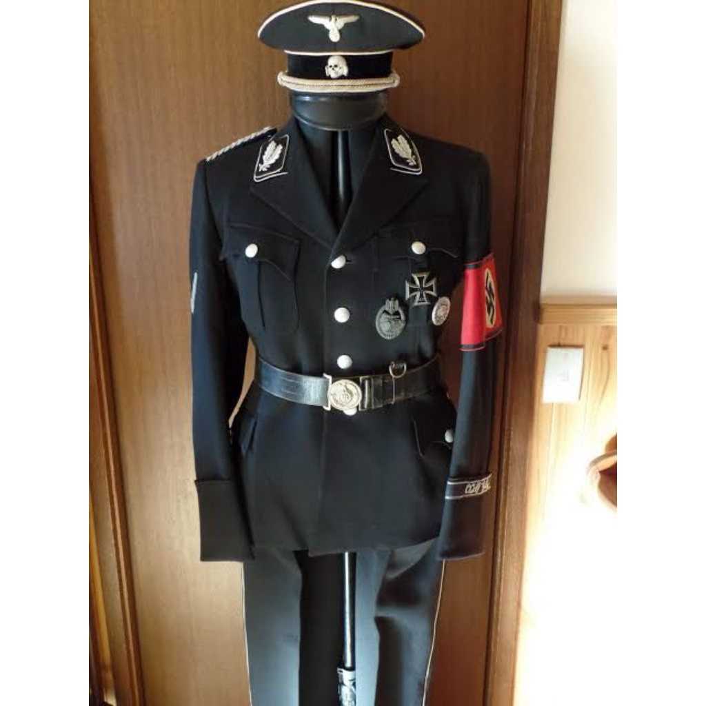 Seragam tentara Jerman ww2 Waffen SS Allgemeine SS hitam