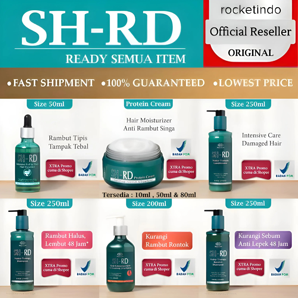 (FREE TESTER) SHRD Protein Cream Rambut | Moisturizer & Vitamin Rambut Original