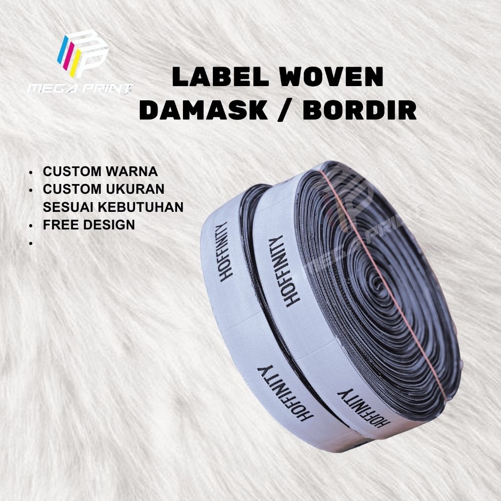 

Label Woven Custom Label Baju Bordir Label Hijab Bordir 2,5x5 cm