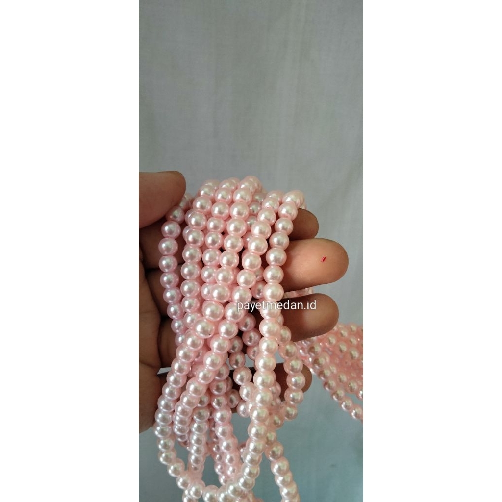 Payet Mutiara sintetis ukuran 6mm mote berat