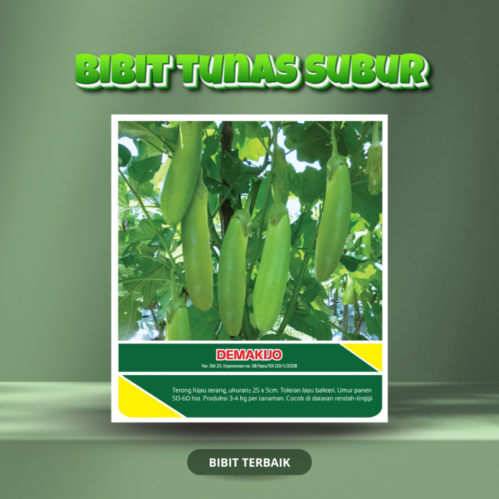 Benih Bibit Terong Hijau Demakijo Tunas Subur – 10 Gram