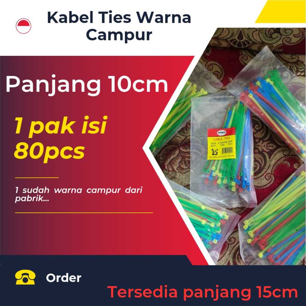 

Kabel TIS Warna Warni Panjang 10cm | Kabel TieS Warna Warni Panjang 10cm
