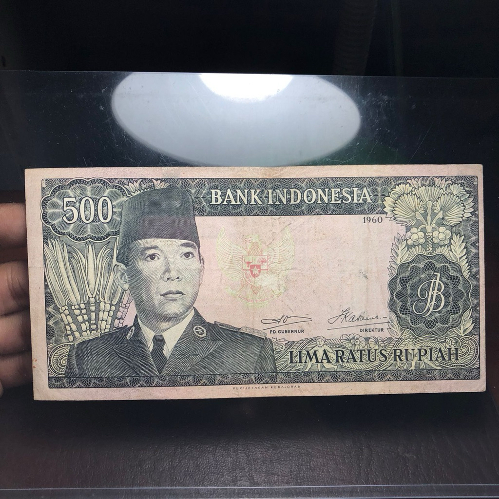 Uang Kuno Soekarno 500 Rupiah 1960 Asli Seri X