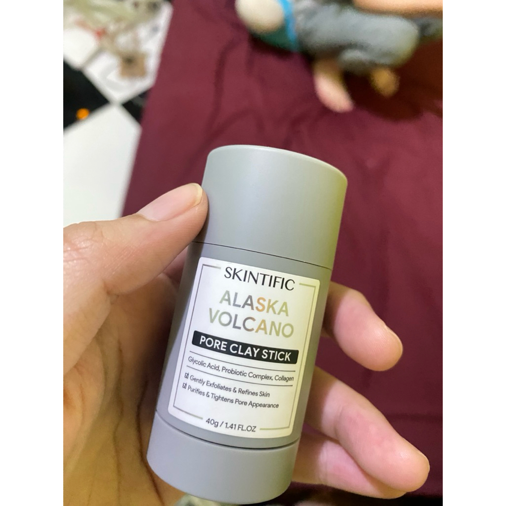 (Preloved) SKINTIFIC - Alaska Volcano Pore Clay Stick 40g | Masker Wajah Komedo Skincare BPOM Sleepi