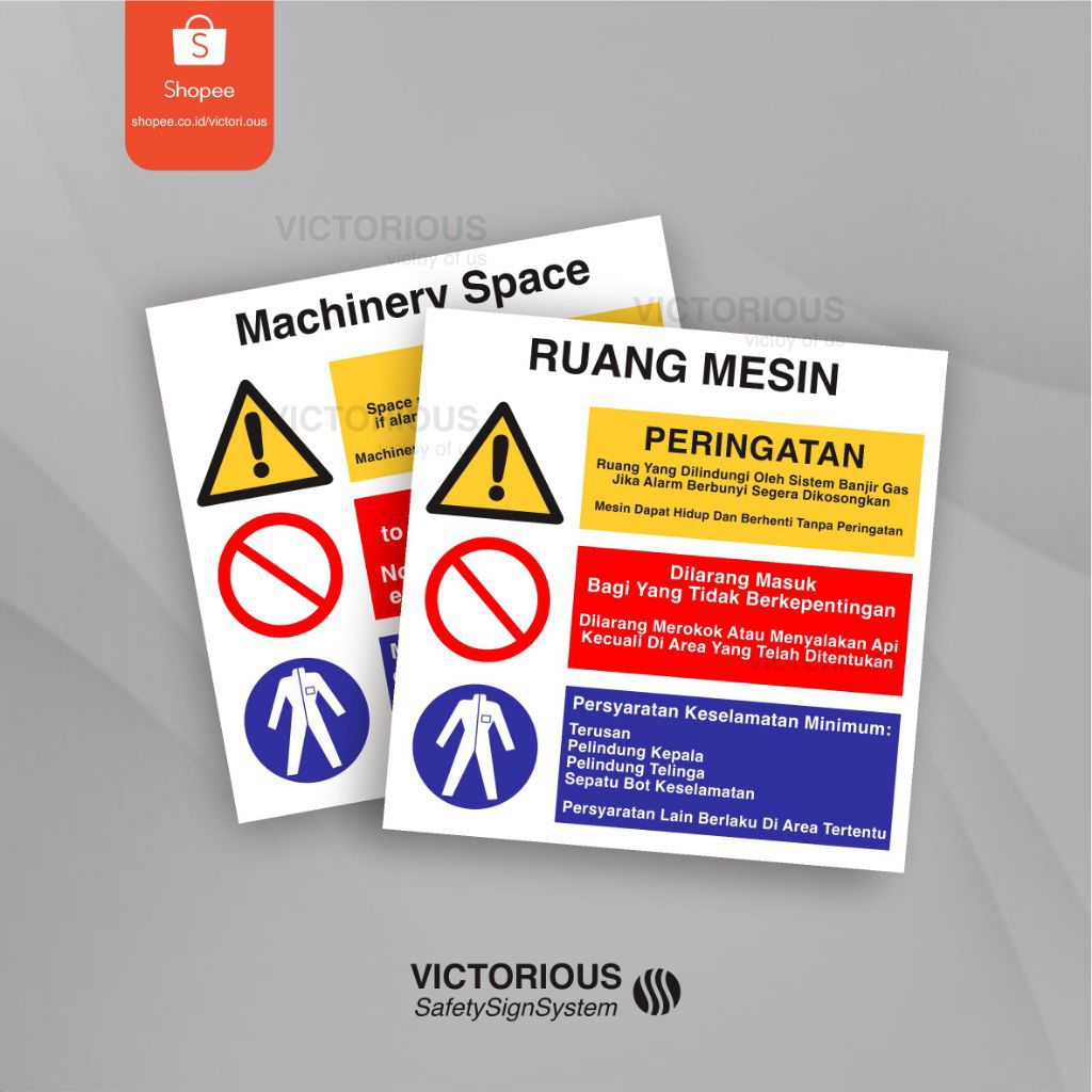

Sticker Safety K3 Machinary Space | Ruang Mesin