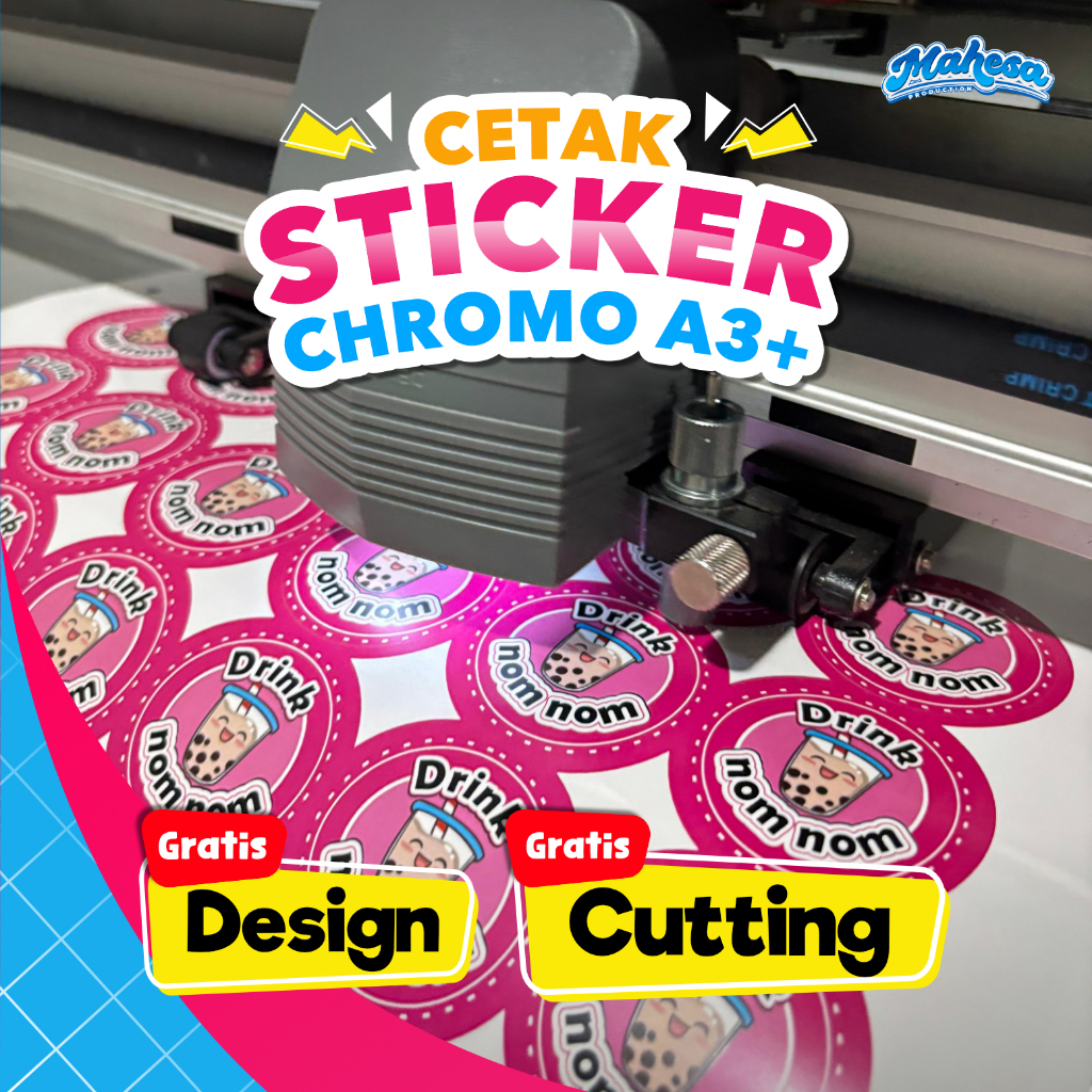 

Sticker Chromo / Stiker Label untuk Makanan / Cetak Stiker Lingkaran Custom / Stiker Logo Makanan / Label untuk Kemasan / Cutting A3+ Chromo