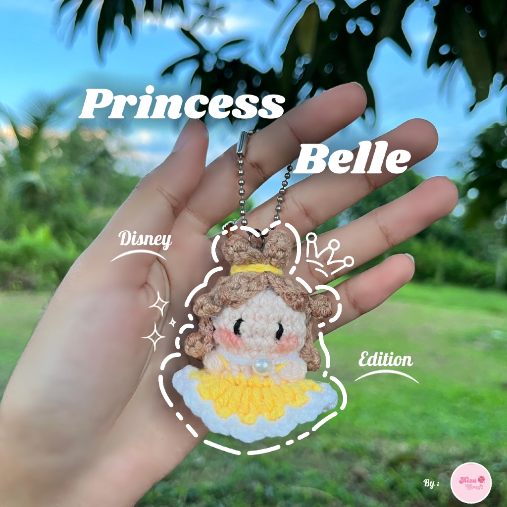 [Disney Edition] Disney Princess Belle Amigurumi | Gantungan Kunci  Tas Boneka Rajut Putri Belle [ki