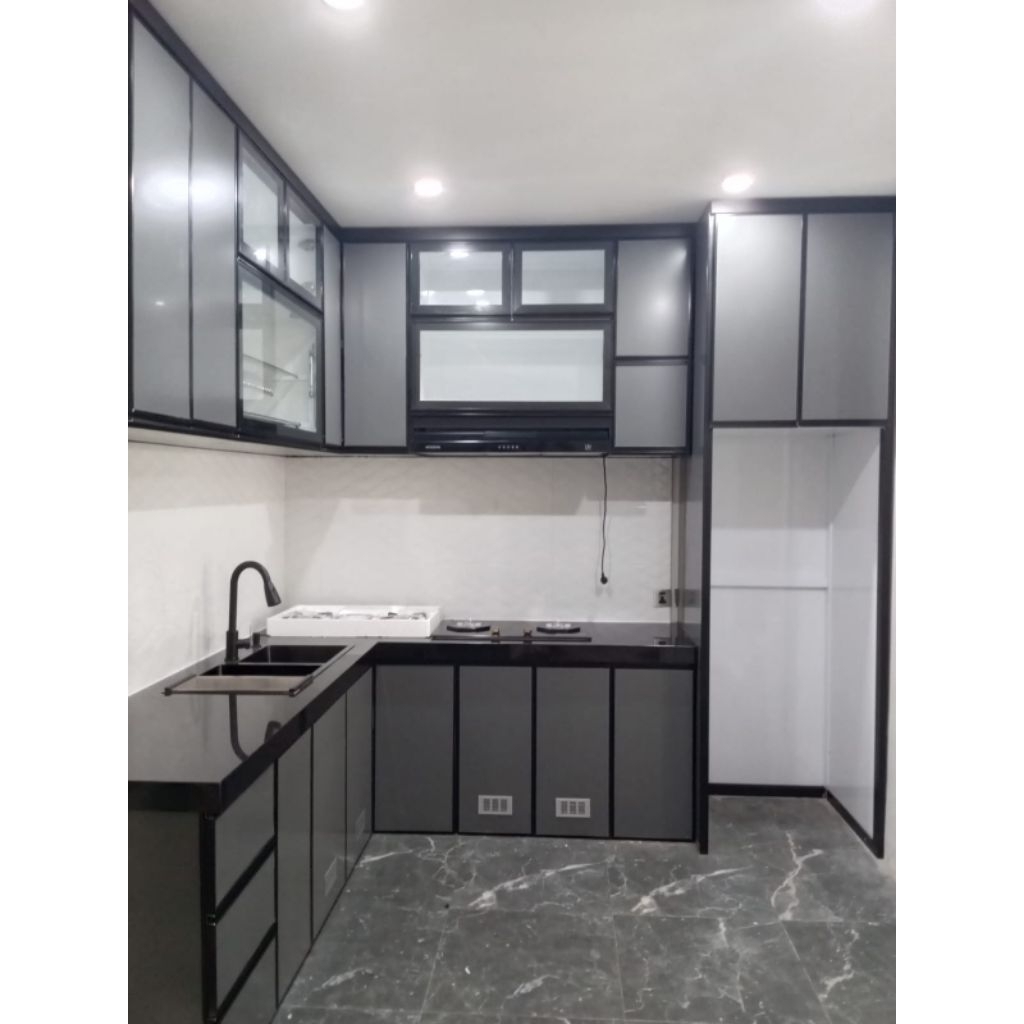 Kitchen set Alumunium / Rak Dapur Alumunium / Kitchenset Custom Alumunium