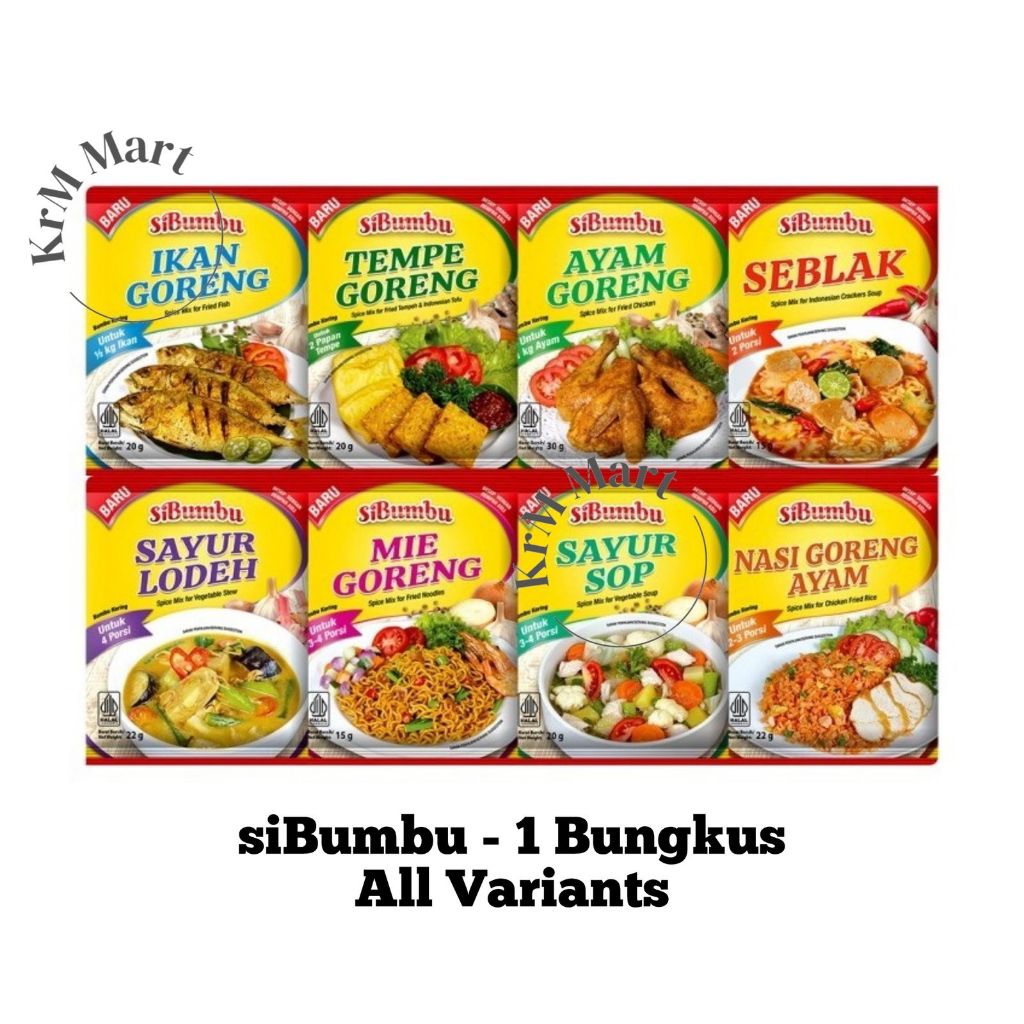 

Si Bumbu 1 bungkus sibumbu All Varian Ikan Ayam Tempe Mie Nasi Goreng ayam Sayur Lodeh Sop Seblak bamboe si bumbu instan