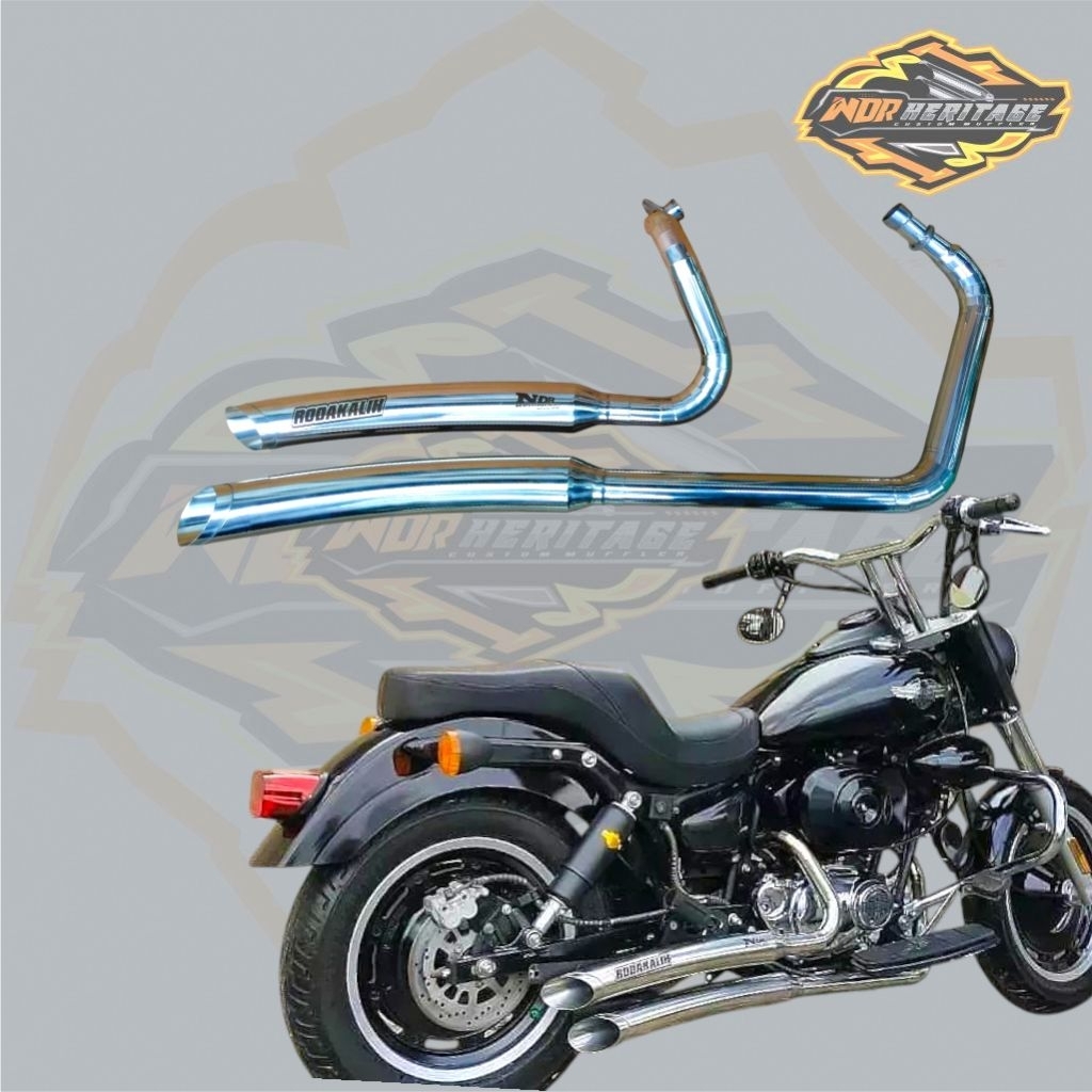 Original Knalpot Kaisar Ruby V250 Bigg Radius Ndr Heritage Muffler / Knalpot Kaisar Ruby 250V Titan 