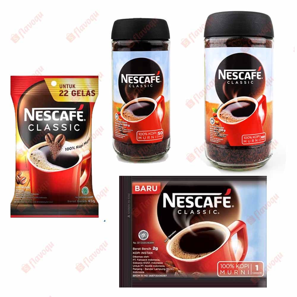 

Nescafe Classic Instant Black Coffee Ice Roast Americano Botol 100gr 200gr Refill Pouch 45gr Sachet 10x2gr 60x2gr Kopi Instan