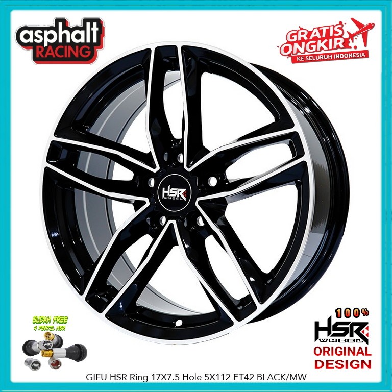 Velg Mobil Hsr Ring 17 Pcd 5x112 Untuk Mercy Volwagen Ertiga Xpander Hsr Gifu R17 Lebar 7,5