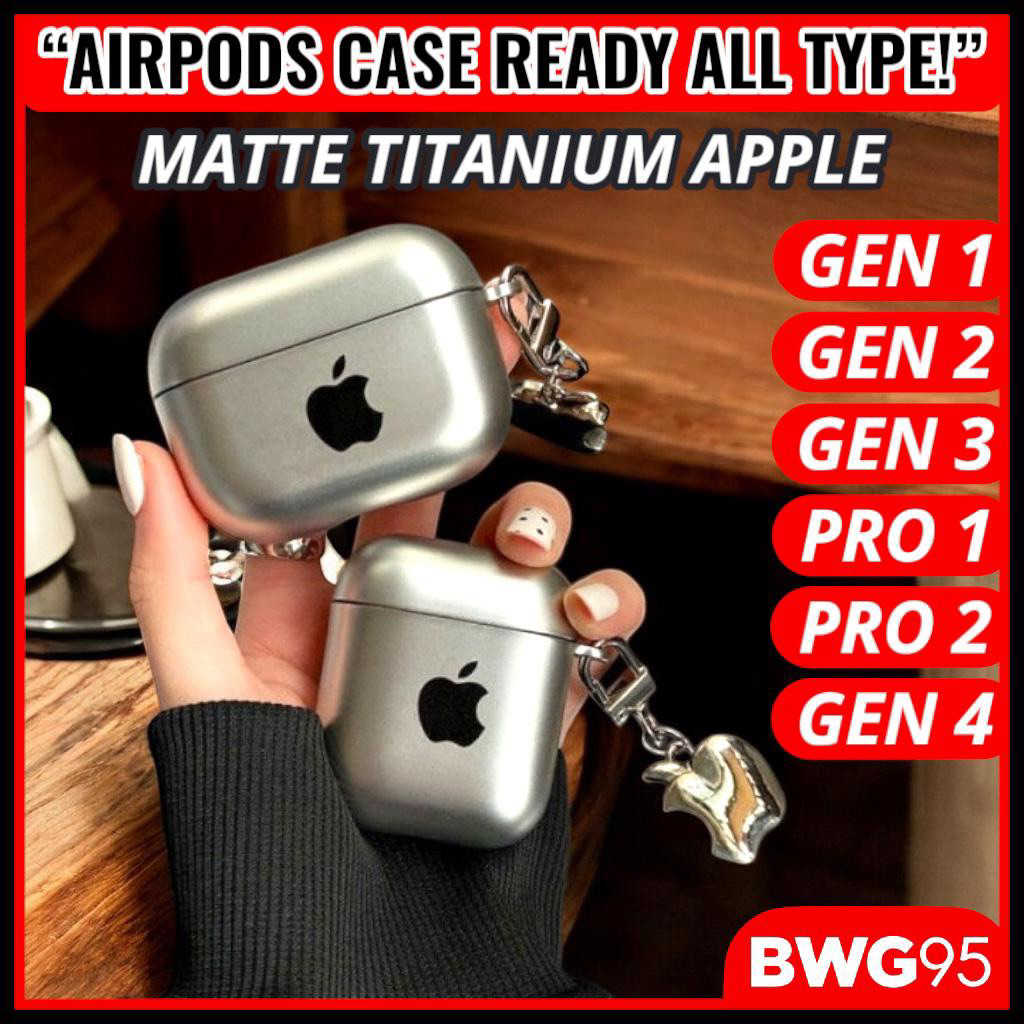 Airpods Case Apple / Airpods Pro Case Apple / Airpods Pro 2 Case Apple Silver Metal Matte / Airpods 