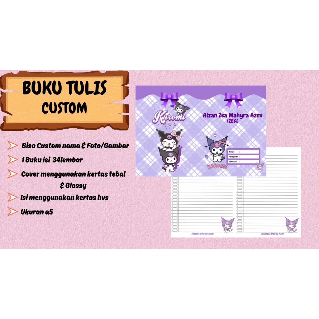 

[CUSTOM] Buku Tulis Custom (bisa riquest suka suka)
