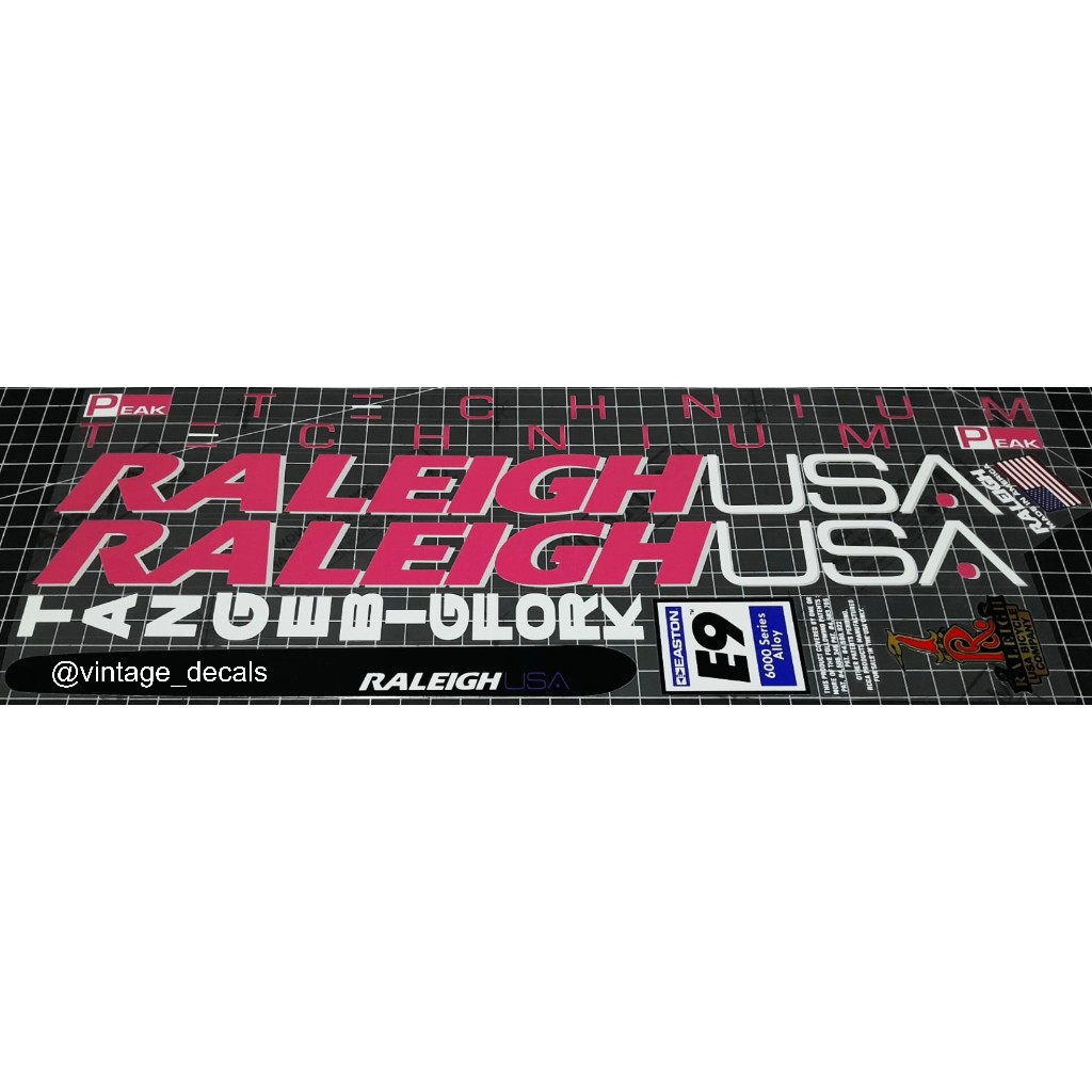 sticker decals replacement Raleigh USA technium peak instinct chill