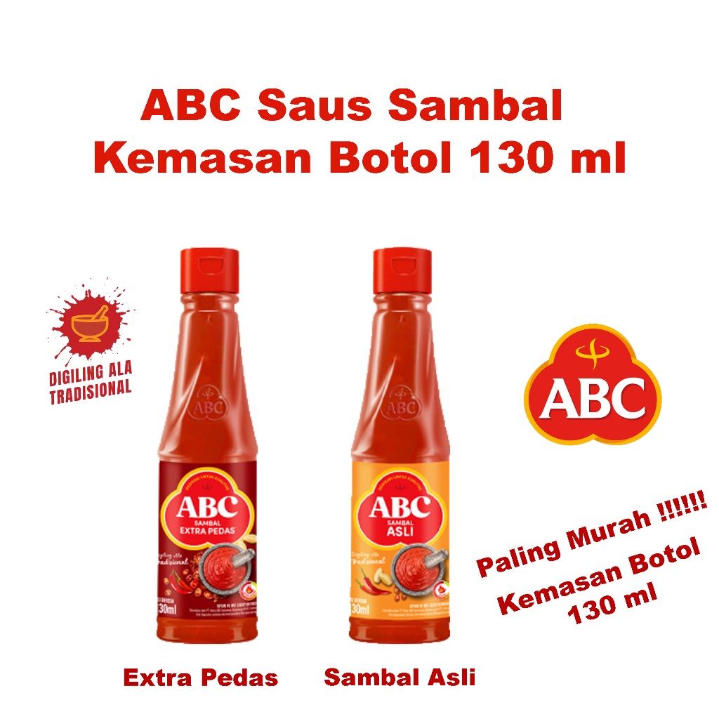 

ABC Sambal Kemasan Botol 130ml Extra Pedas & Sambal Asli