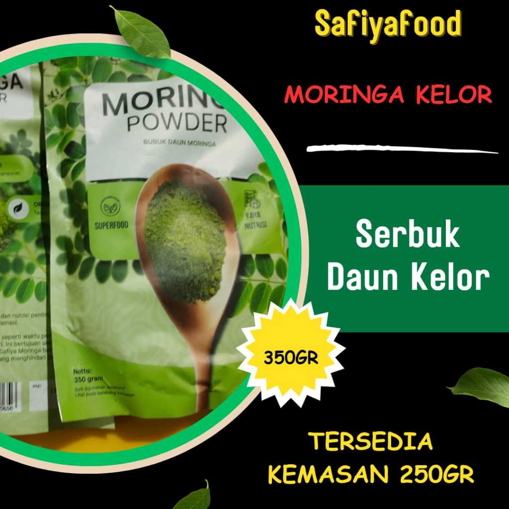 

SAFIYA Daun Kelor Bubuk Kemasan 350 gram | SAFIYA Moringa Kelor Bubuk Kemasan 350 Gram
