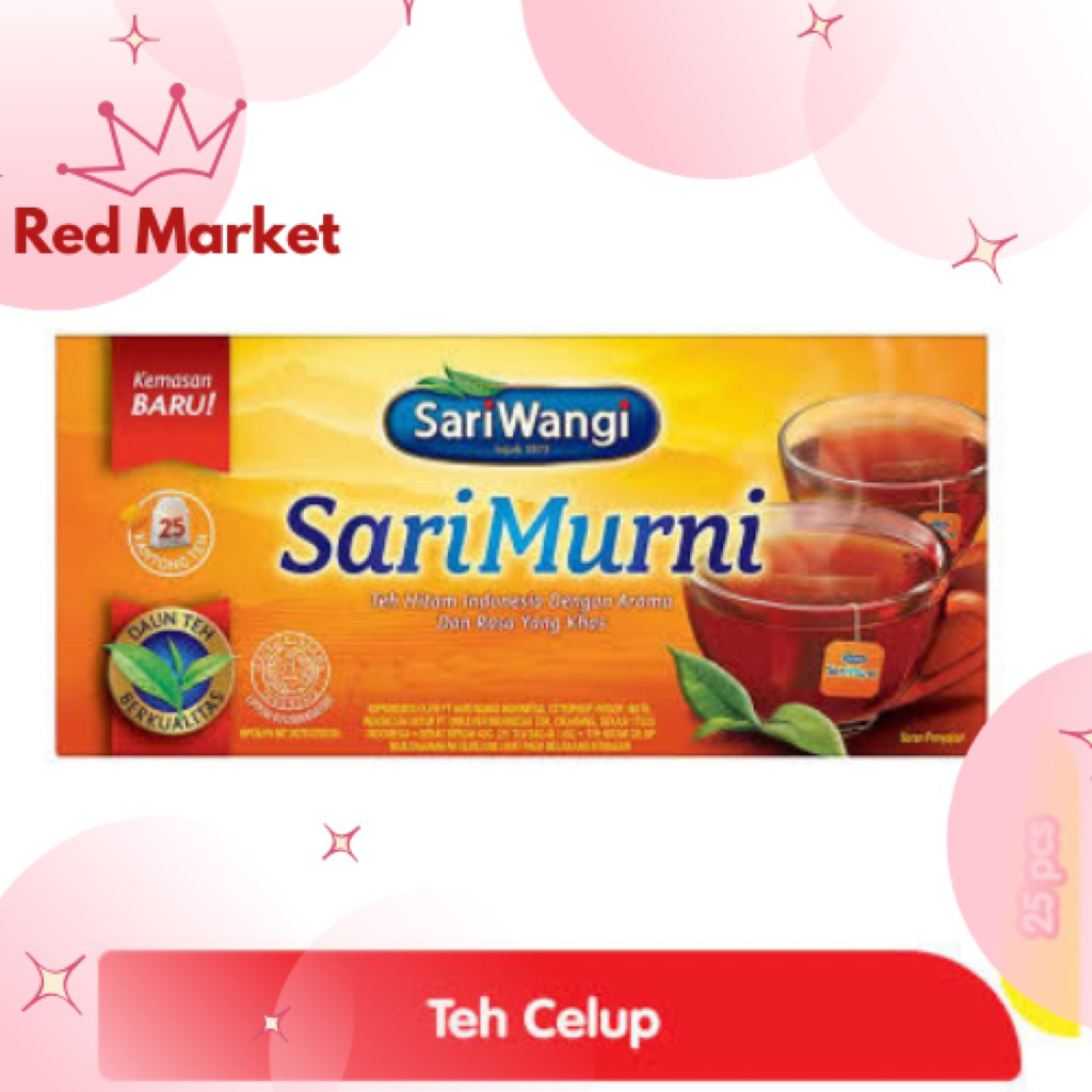 

- RED MARKET- TEH CELUP SARIMURNI SARIWANGI ISI 25 PCS