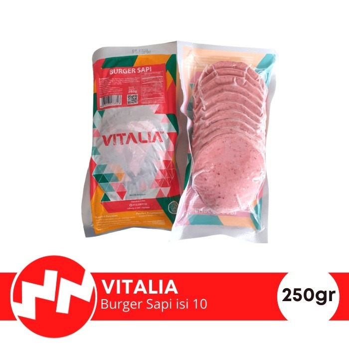 

VITALIA BURGER SAPI 250GR ISI 10PCS, INSTAN KURIR ONLY