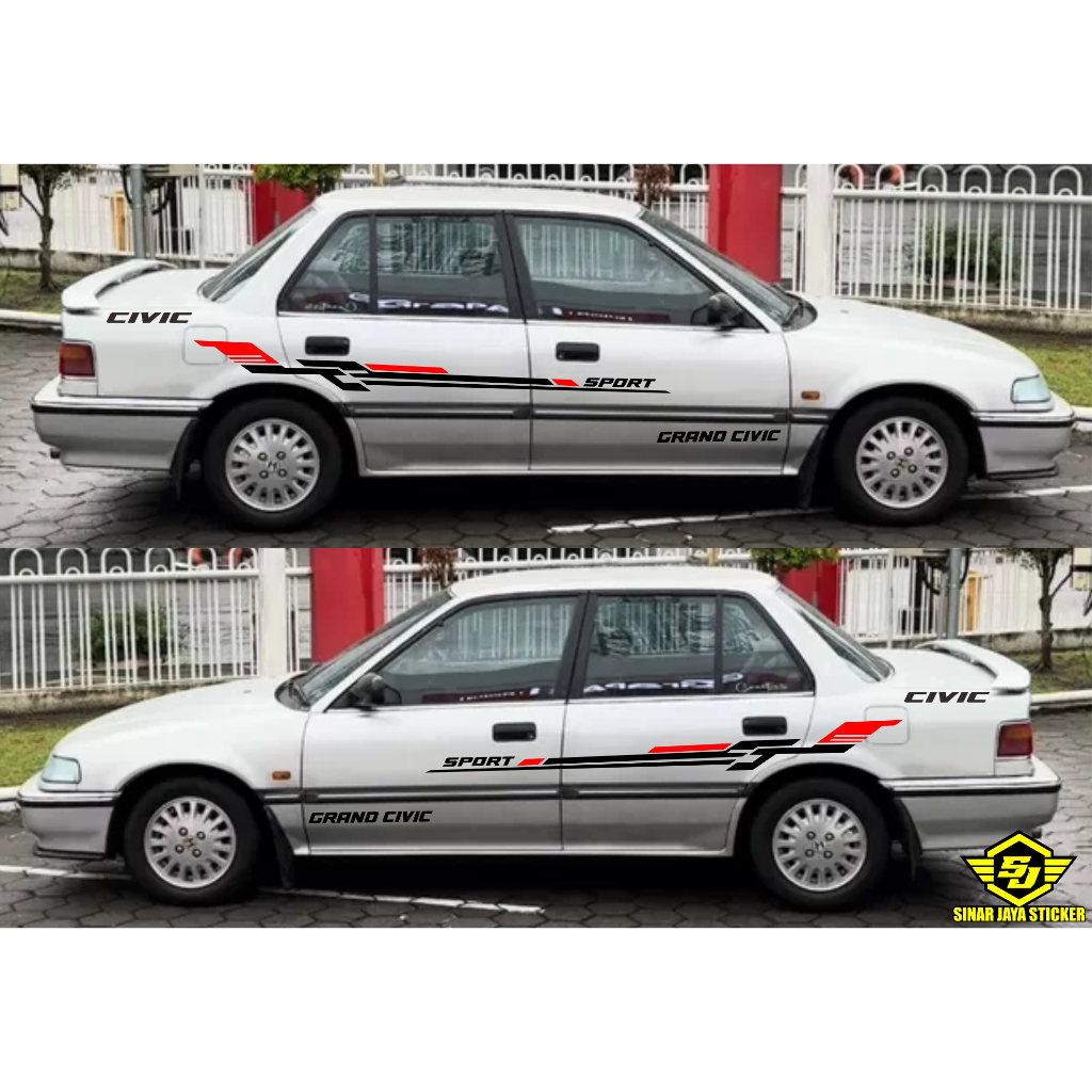 Stiker mobil mobil sedan grand civic stiker cutting stiker body samping mobil sedan universal