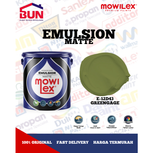 Mowilex Emulsion Cat Tembok Interior 20 Liter - GREENGAGE (TINTING)