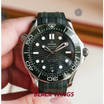 JAM SEAMASTER SWISS AUTOMATIC GREEN RUBBER STRAP NO DATE SEAMASTER DIVER 42MM