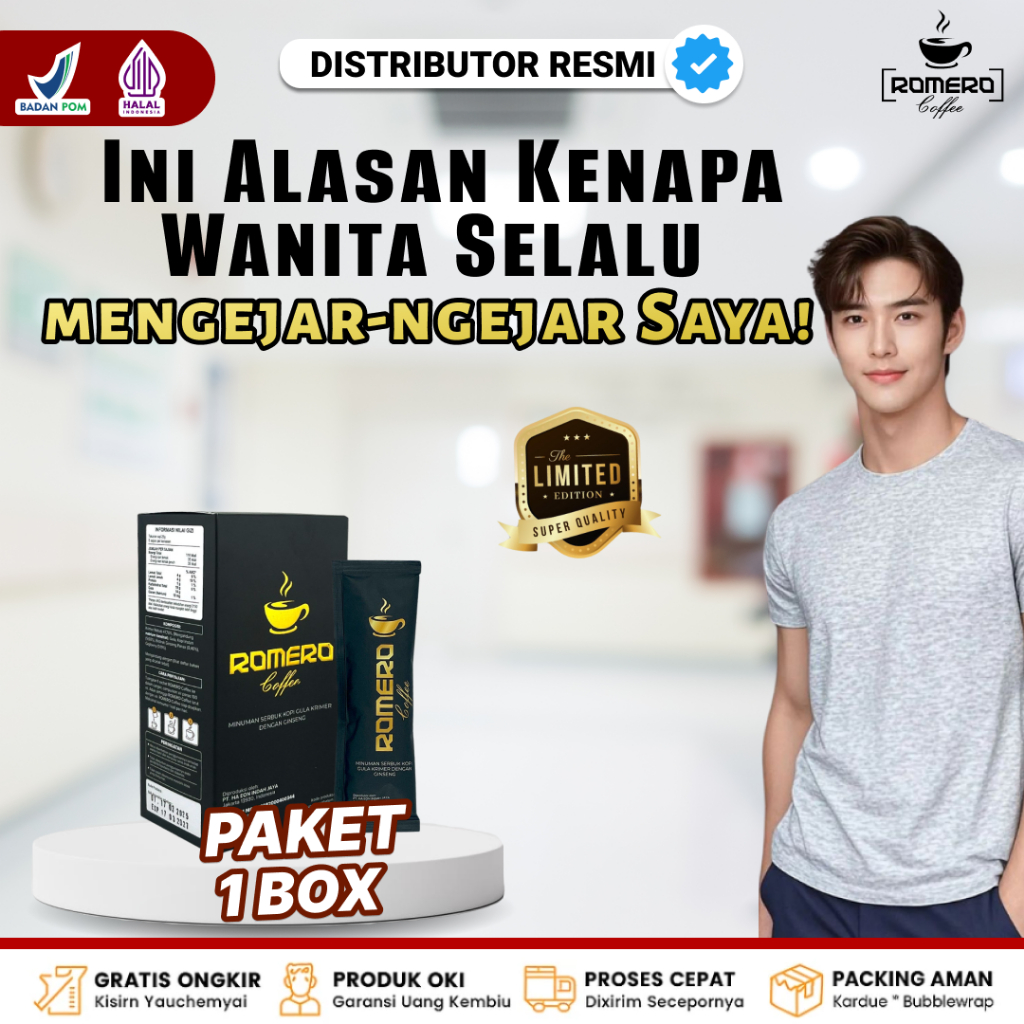 

Kopi Romero Minuman Herbal Penambah Stamina Pria Dewasa Gmax Kopi Ginseng 100% Halal & BPOM