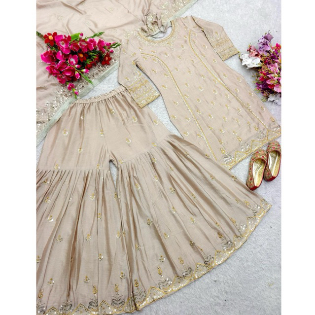 Baju wanita setelan celana sharara india