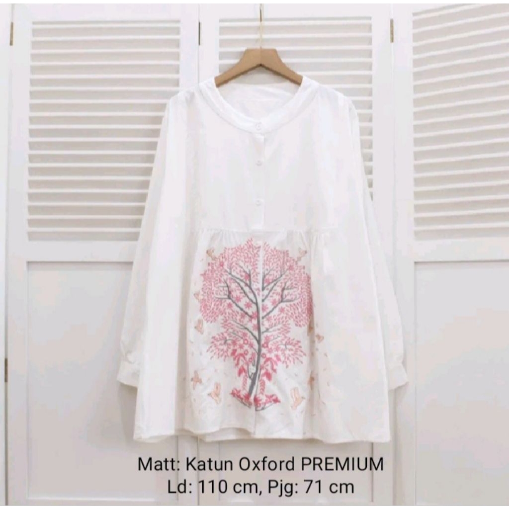 Kemeja Bordir Wanita Jumbo Tunik Bordir Katun