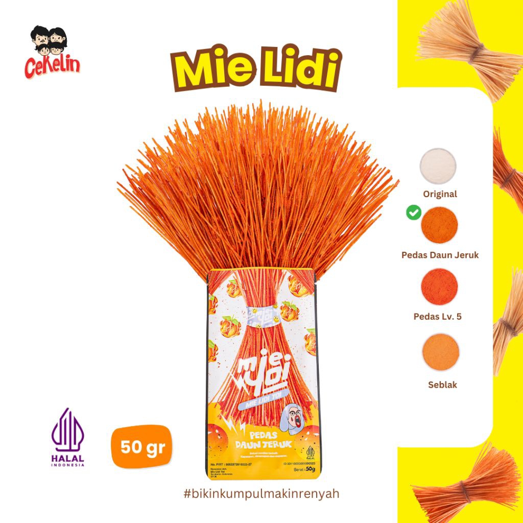 

cemilan mie lidi pedas daun jeruk jajanan jadul mie lidi