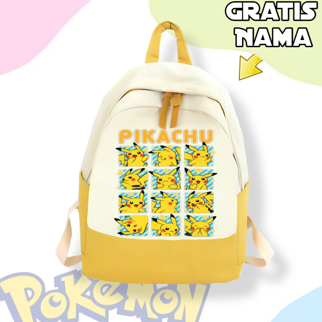 Tas Ransel Anak Animasi Pokemon Pikachu Terbaru / Tas Backpack Anak Pokemon Pikachu