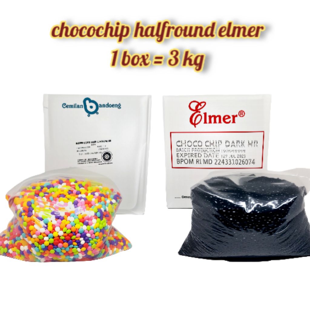 

CHOCOCHIP HALFROUND ELMER KEMASAN BOX 3 KG