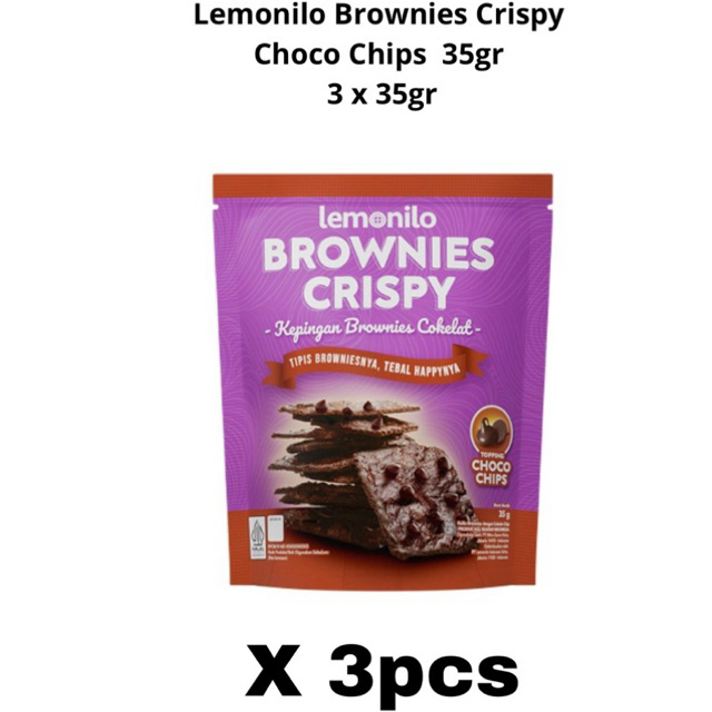 

Lemonilo 3pcs Brownies Crispy 35gr Choco Chips. termurah isi 3pcs viral