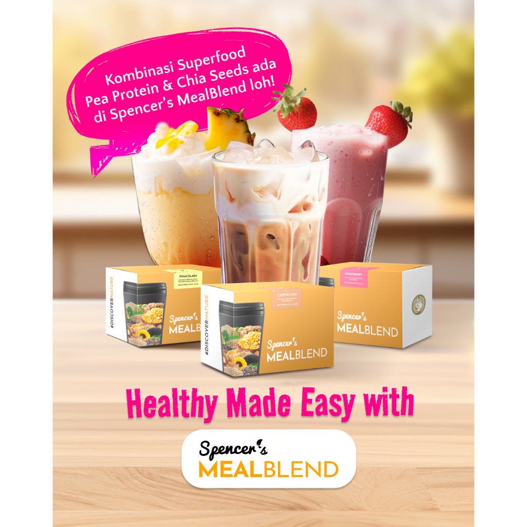 

Spencer's MealBlend - Minuman Diet Pengganti Makan, Tinggi Protein, Bebas Gula