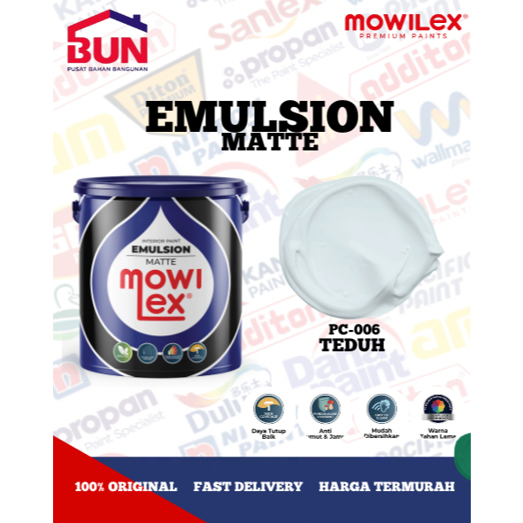 Mowilex Emulsion Cat Tembok Interior 20 Liter - TEDUH (TINTING)