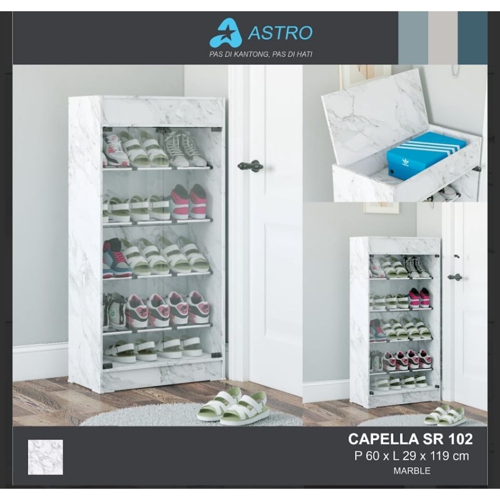 lemari rak sepatu sendal pintu kaca