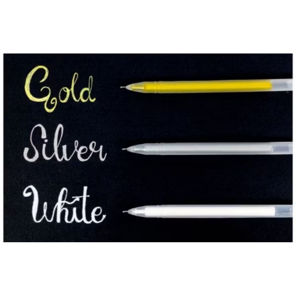 

TINTA PENA PULPEN EMAS GOLD PUTIH SILVER