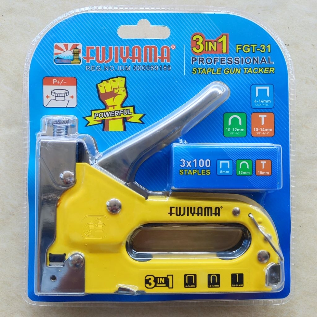 

Fujiyama 3 in 1 Staple Steple Staples Steples Tembak Kayu Jok Gun Tacker