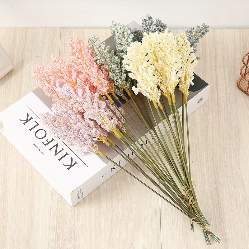 6 pcs Bunga Gandum Buatan Bunga Kering untuk Dekorasi Taman Pernikahan