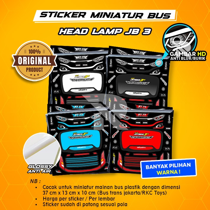 Sticker Lampu Bus jb3 / STIKER HEADLAMP BUS JB3 RKC CUTTING