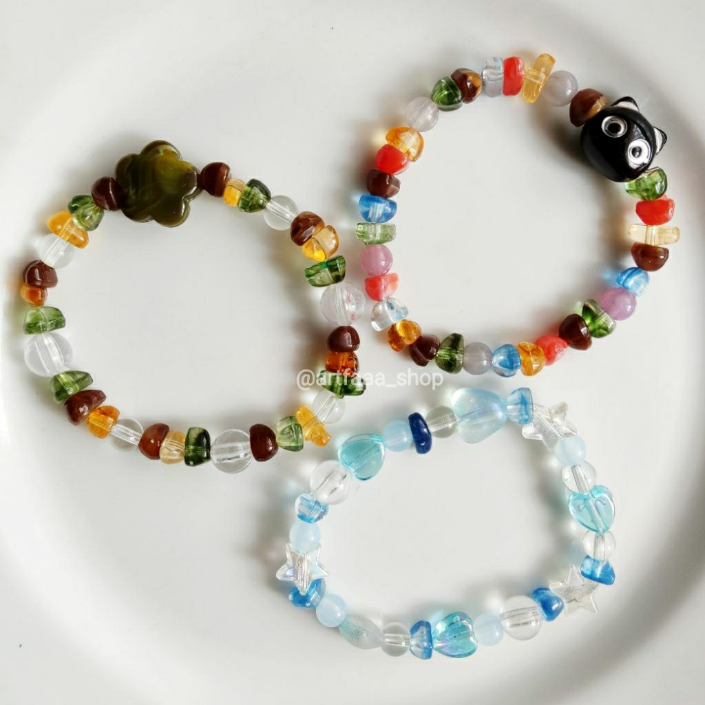 gelang batu kristal, gelang kristal, kristal bracelet, gelang kristal aesthetic,batu kristal