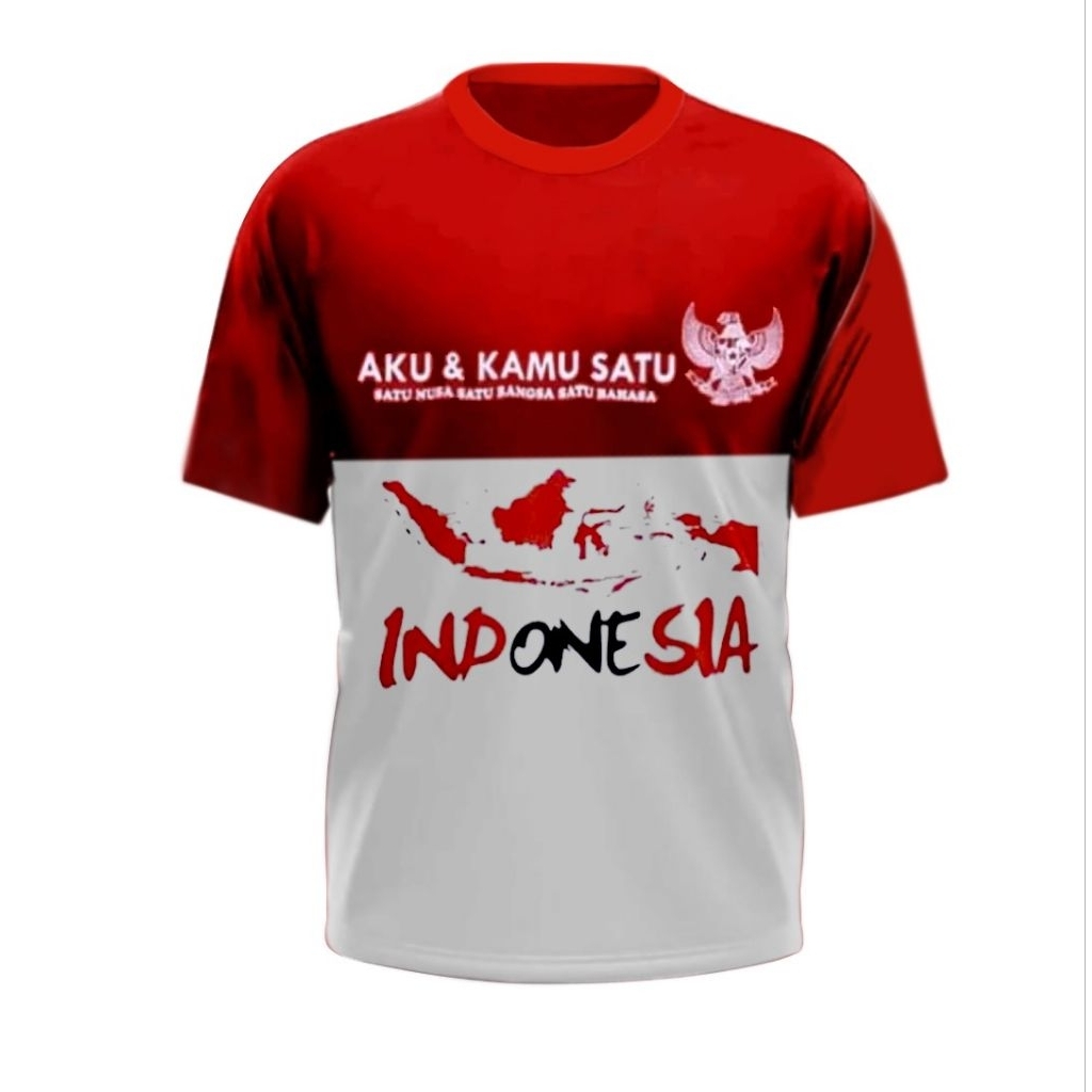 oblong merah putih,oblong pendek,oblong santai