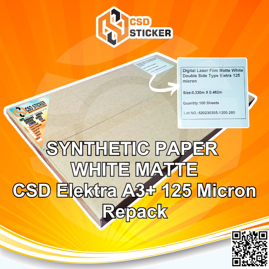 

Kertas Sintetik - Synthetic White Paper seperti LMO/YUPO 125 Micron Repack - 20 Lembar