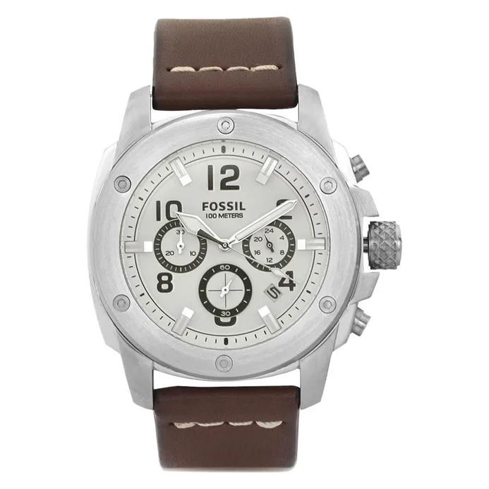 Fossil FS4929 Modern Machine Chronograph Black Leather Strap