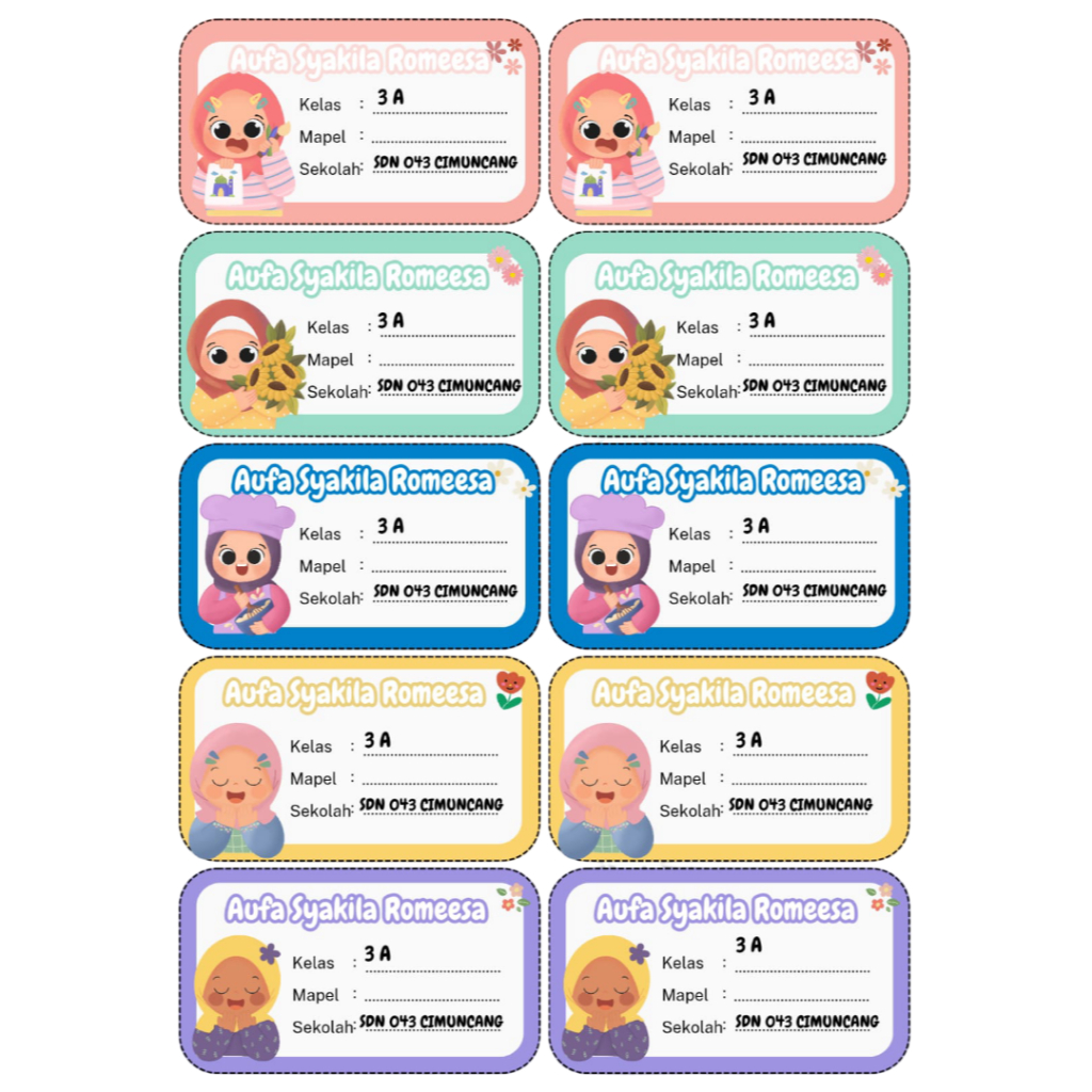 

Label Buku | Stiker Buku Sekolah Cutting