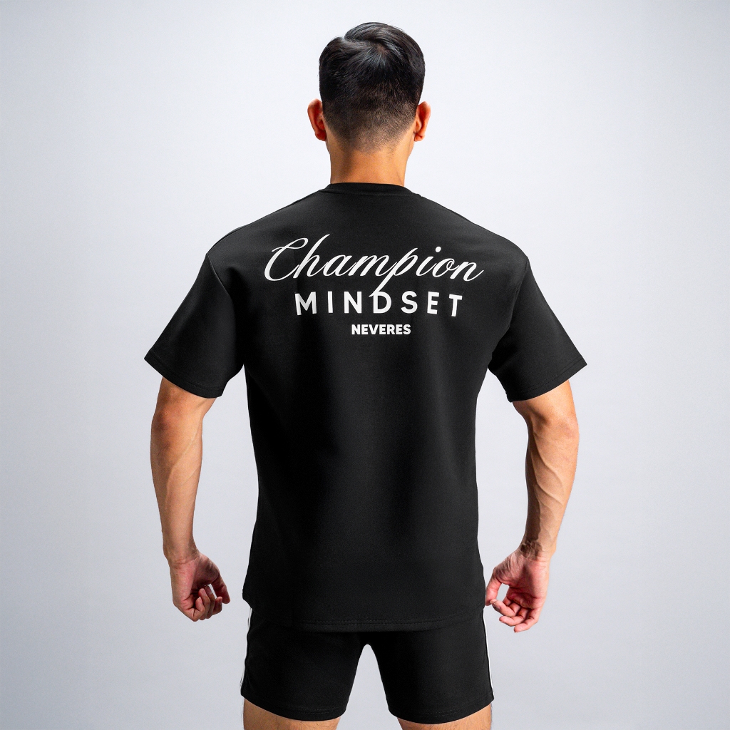 kaos pria original 100% NEVERES Champion Mindset Oversized