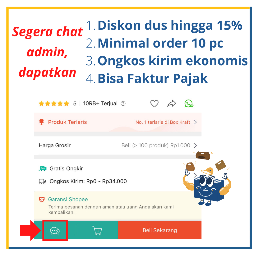 Miawmiaw_Id (10 Pcs) Bagasse Box Korean Cake Burger Coklat Packaging Kekinian Box 15.3X15.3X8