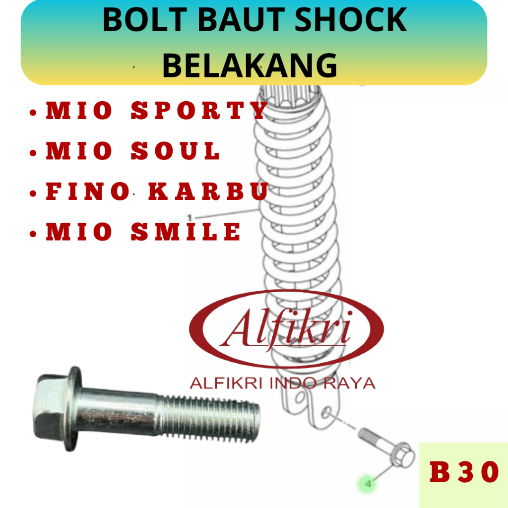 B30 Bolt baut shock belakang mio sporty mio soul Fino Karbu mio smile