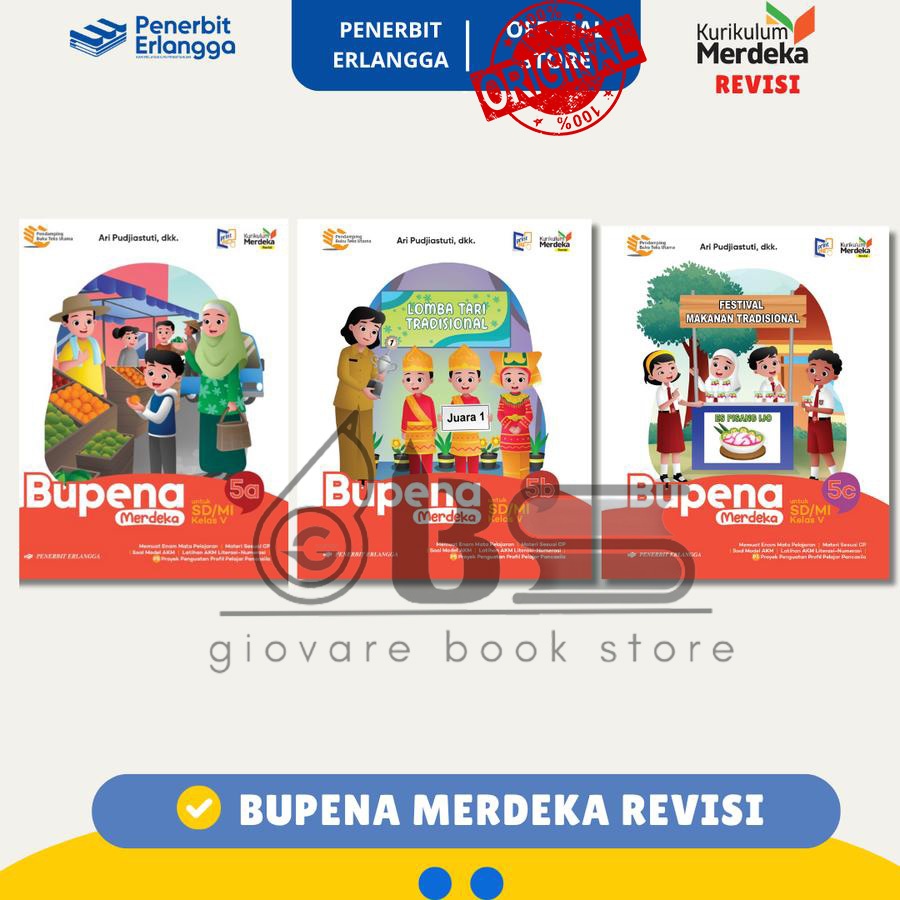 BUPENA MERDEKA KELAS 5 ERLANGGA REVISI KURIKULUM MERDEKA ORIGINAL | BUPENA 5A BUPENA 5B BUPENA 5C BU